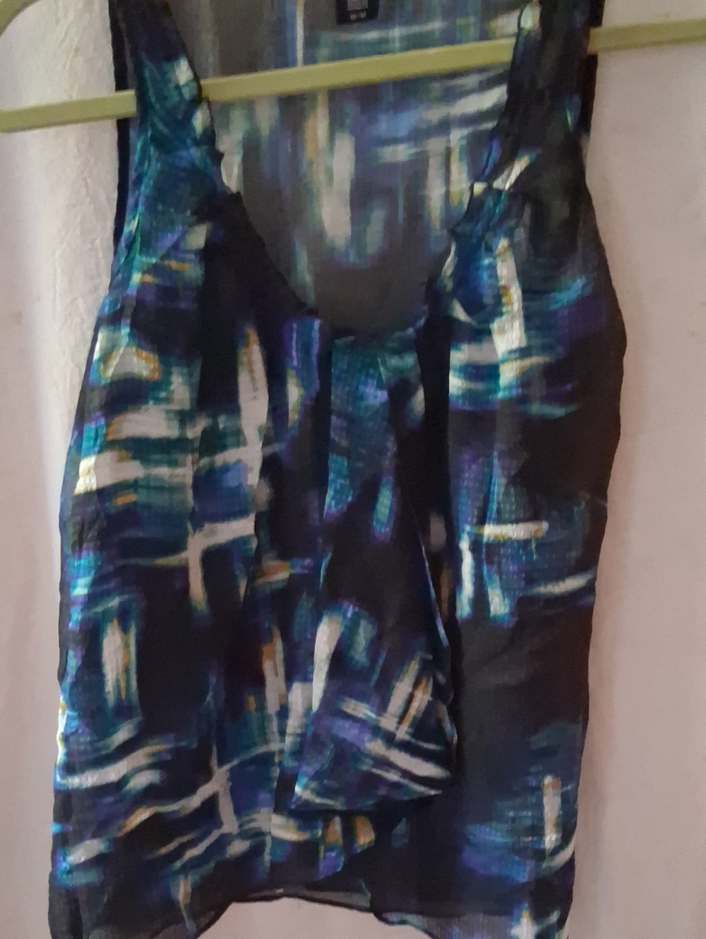 Apostrophe Multicolor Sheer Women's Top - Purple, Blue, Green